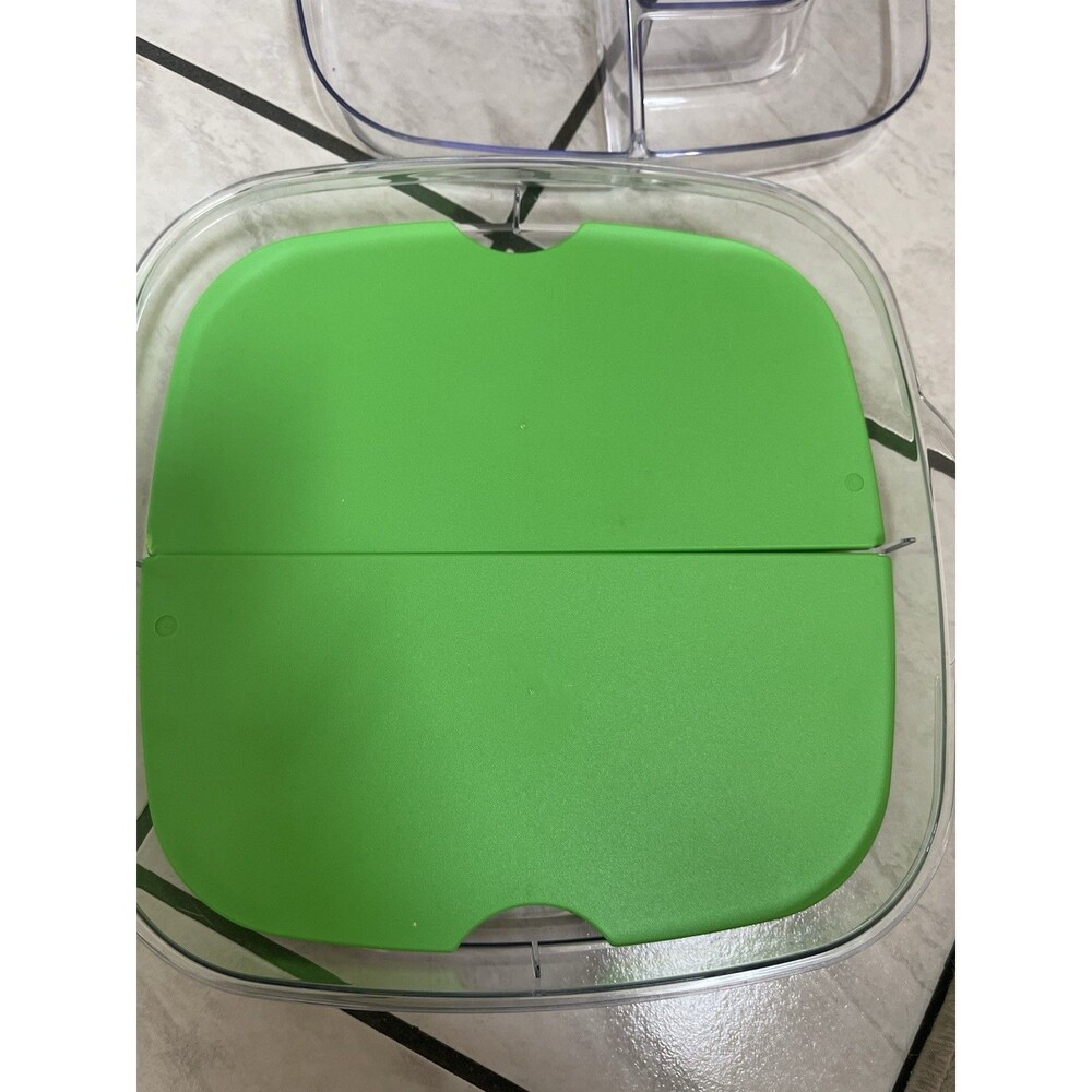 Pampered Chef Large Square Cool & Serve Green Tray w Carry Bag #2292 - Picture 6 of 13